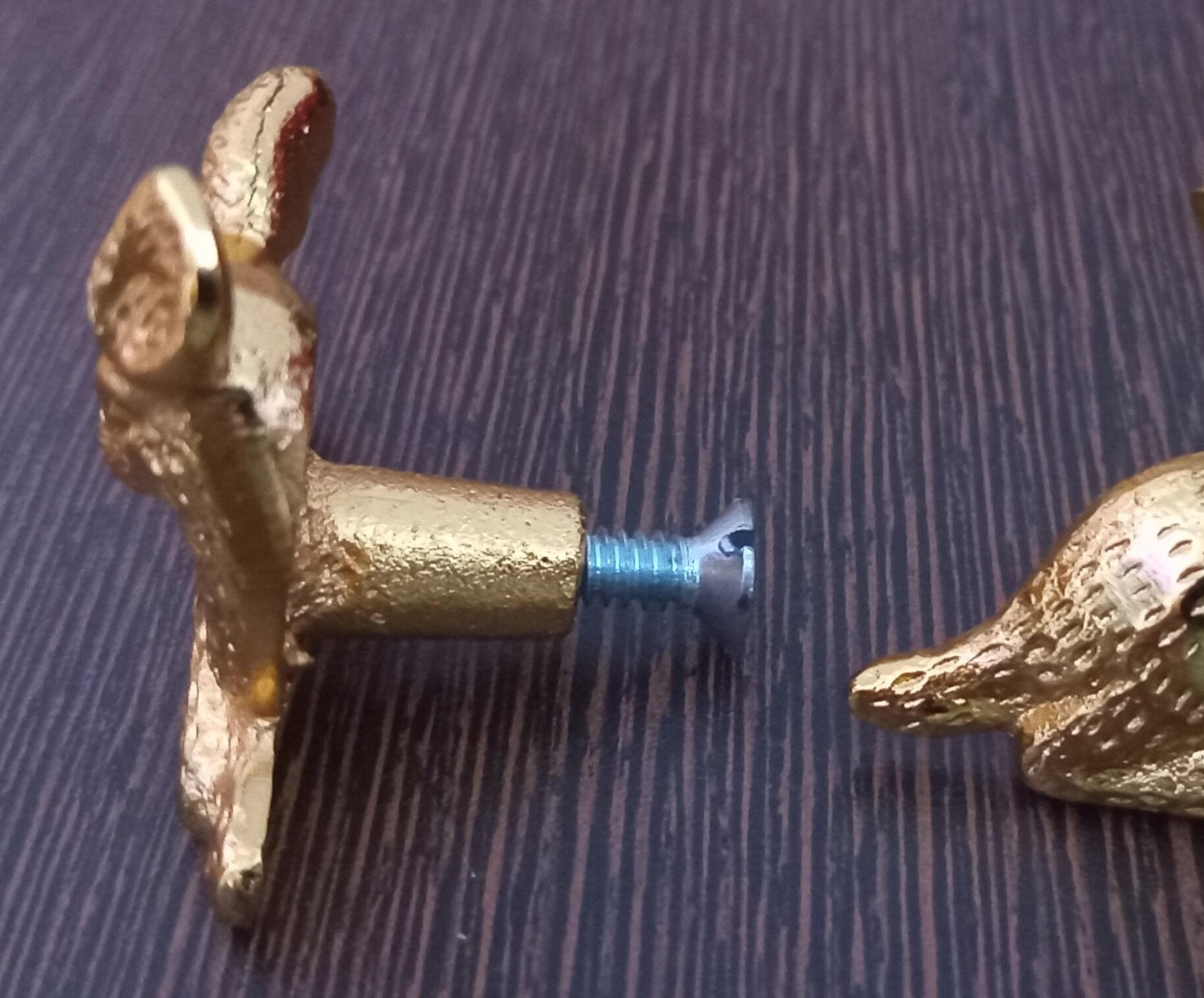 Fawn Brass Cabinet Knob, Animal Drawer Pull (Set of 4)
