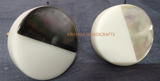Handmade Marble & Mother of Pearl Cabinet Knob: Decorative Door Handle (Set of 4)
