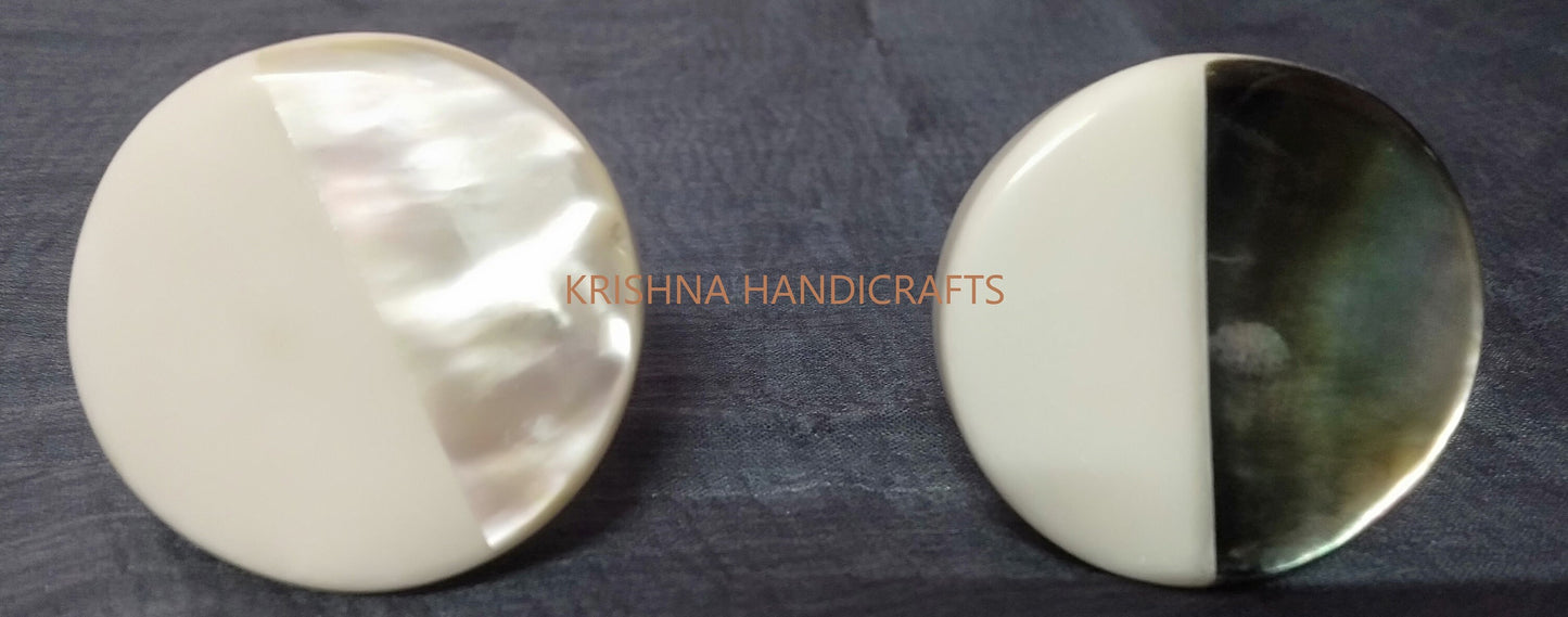 Handmade Marble & Mother of Pearl Cabinet Knob: Decorative Door Handle (Set of 4)