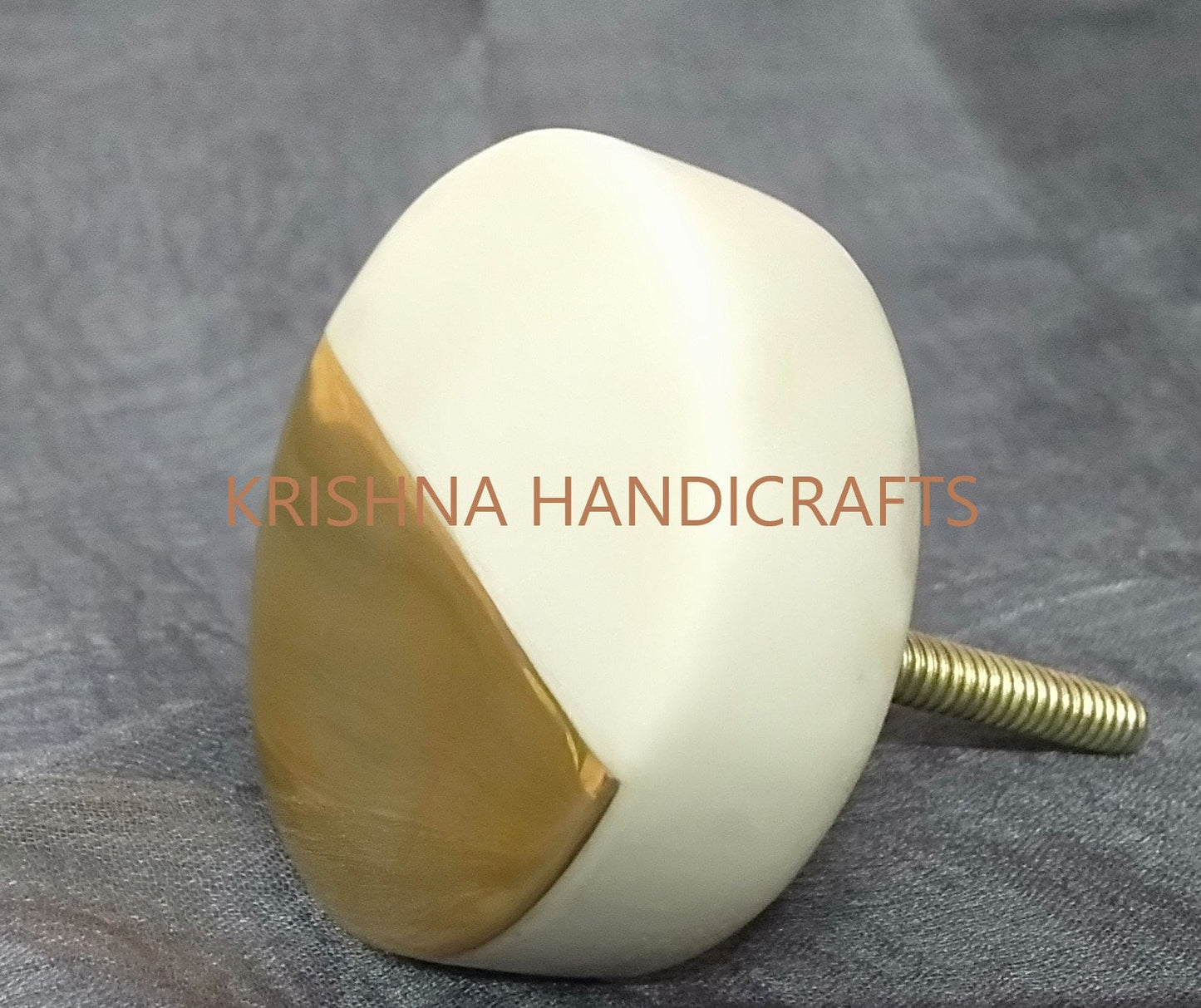 Marble & Brass Cabinet Knob, Drawer Pull (Set of 4)