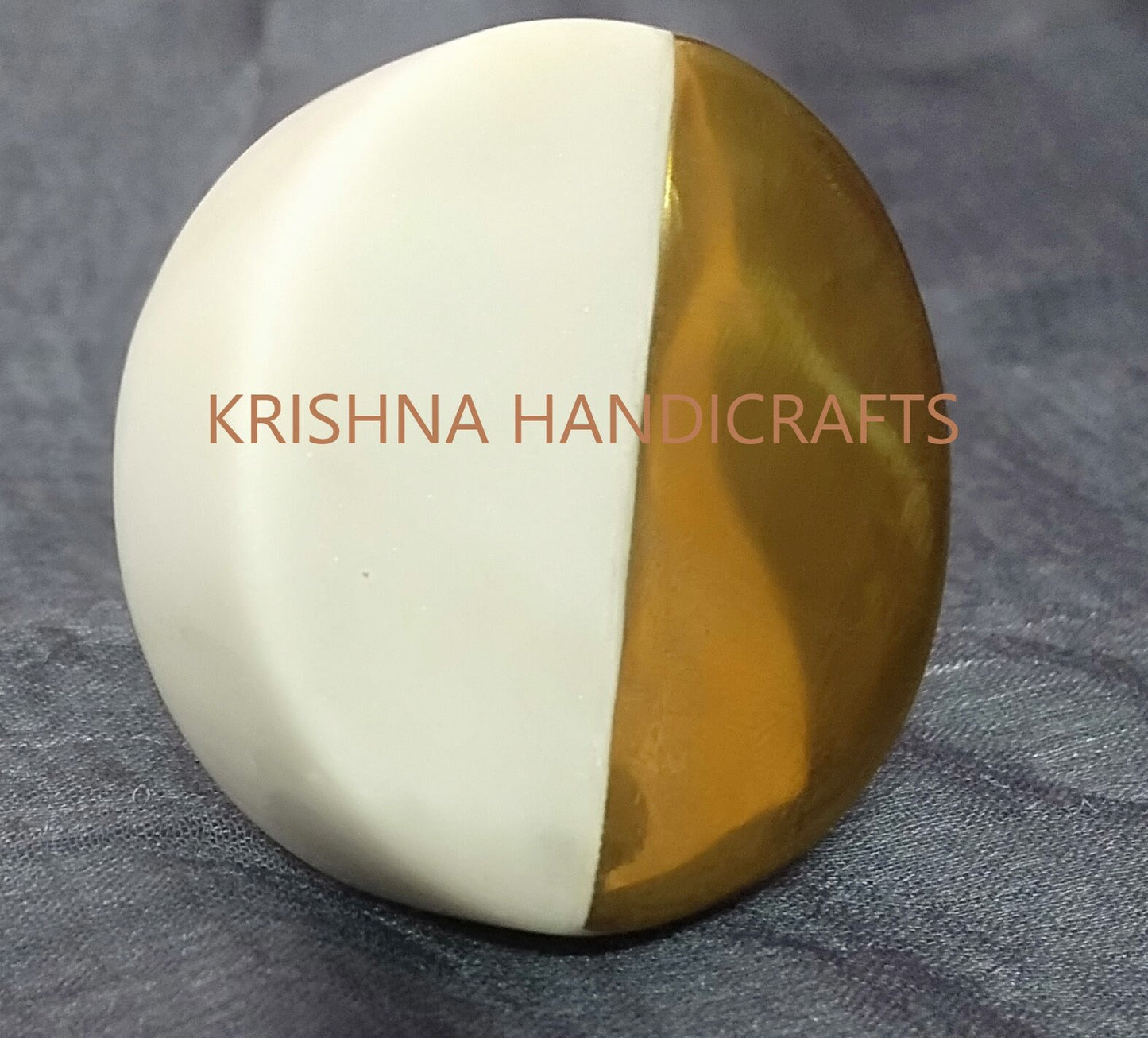 Marble & Brass Cabinet Knob, Drawer Pull (Set of 4)