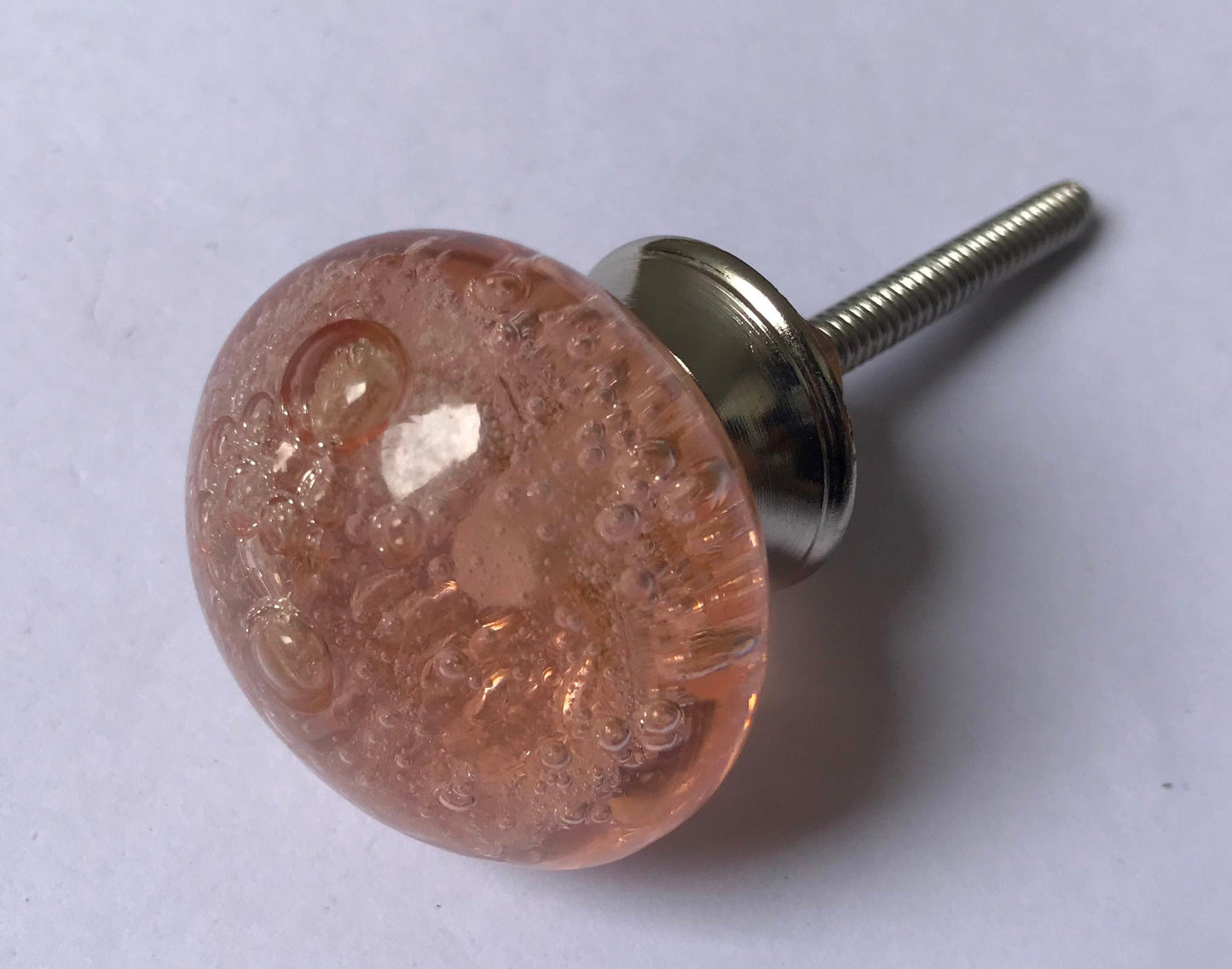 Pink Glass Knobs – Cabinet Drawer Pulls for Dresser and Kitchen (Set of 4)