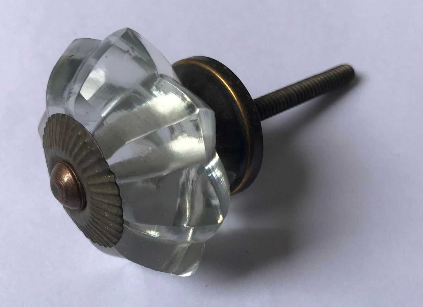 Clear Octagon Glass Knob | Crystal Cabinet Pull | Drawer Handle (Set fo 4)