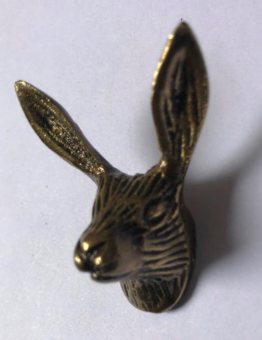 Antique Brass Rabbit Knob, Animal Cabinet Pull
