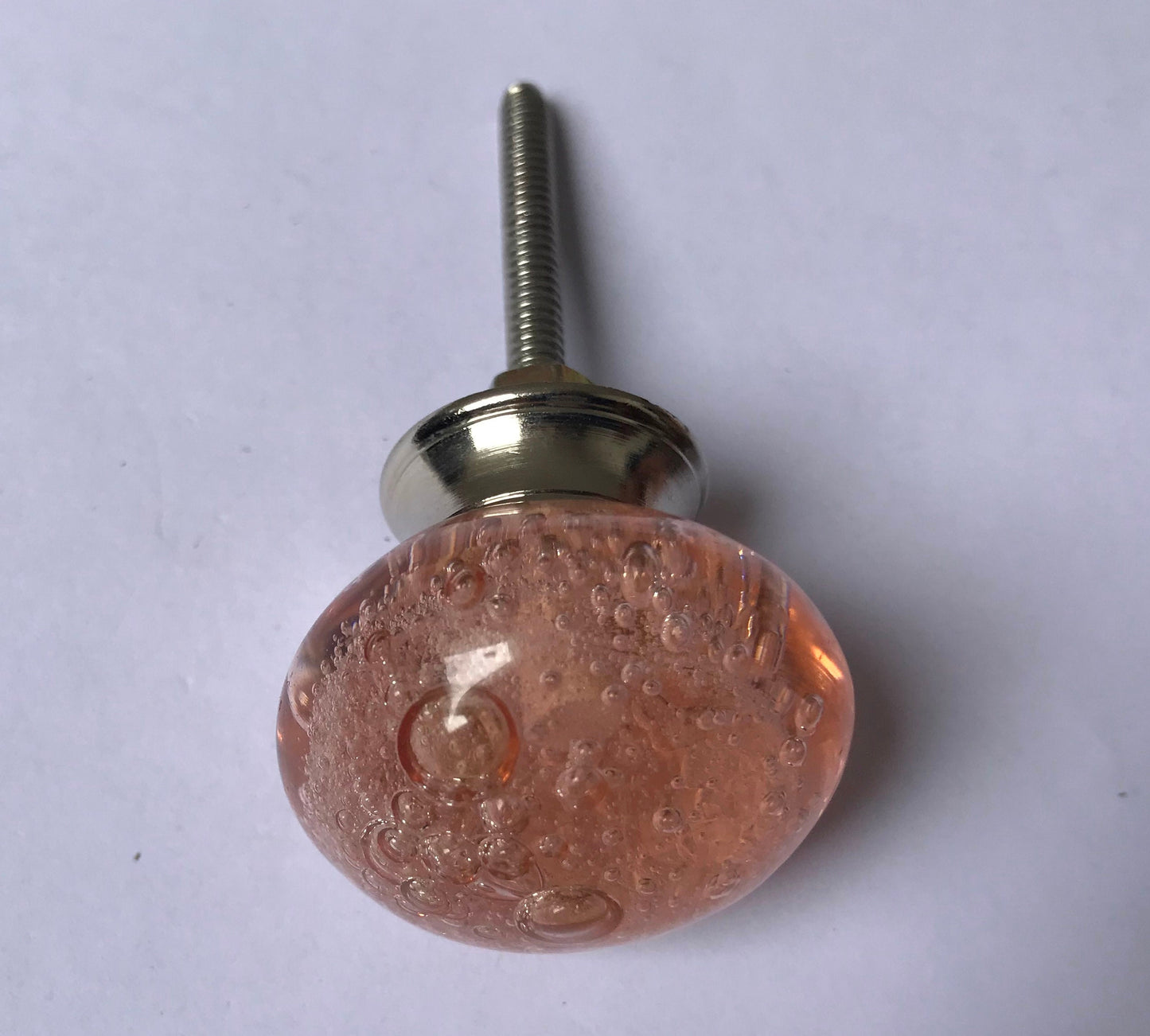 Pink Glass Knobs – Cabinet Drawer Pulls for Dresser and Kitchen (Set of 4)