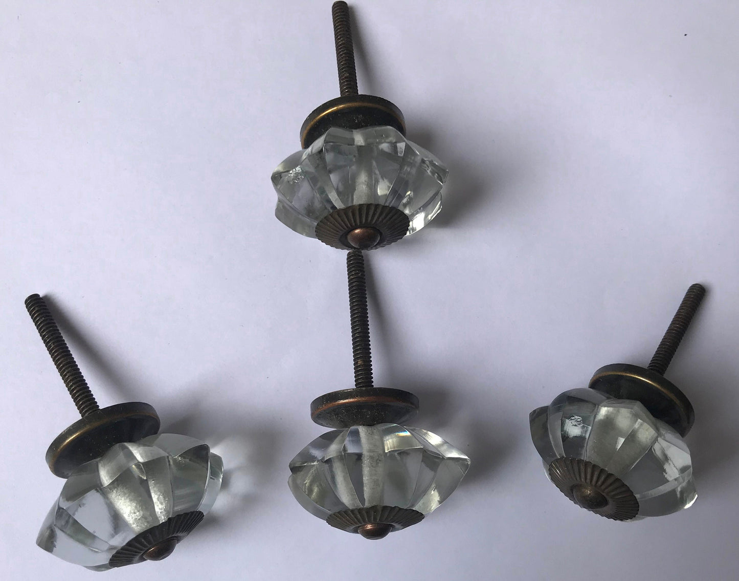 Clear Octagon Glass Knob | Crystal Cabinet Pull | Drawer Handle (Set fo 4)