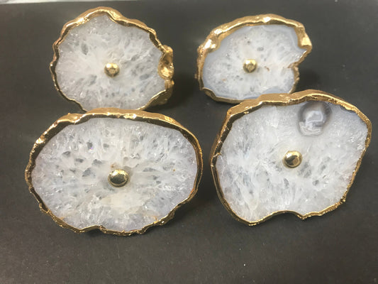 White Agate Cabinet Knob, Drawer Pull