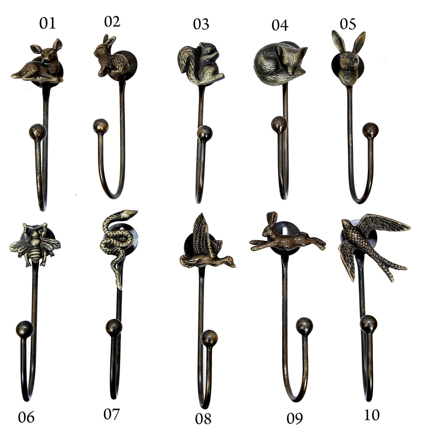 Animal Wall Hooks, Decorative Wall Hook for Kids Room (set of 2)