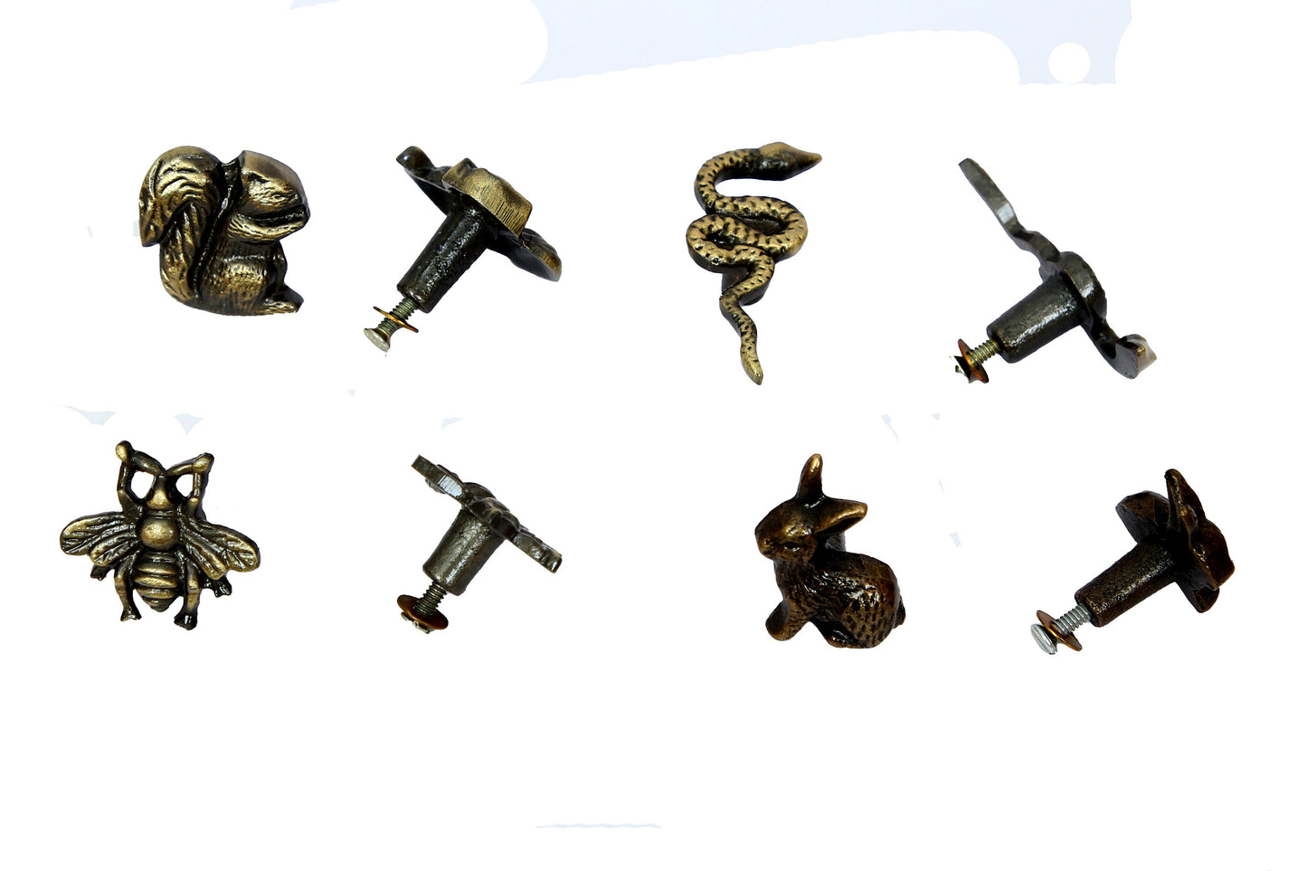 Cast Iron Animal Cabinet Knobs – Rustic Drawer Pulls (Set of 4)