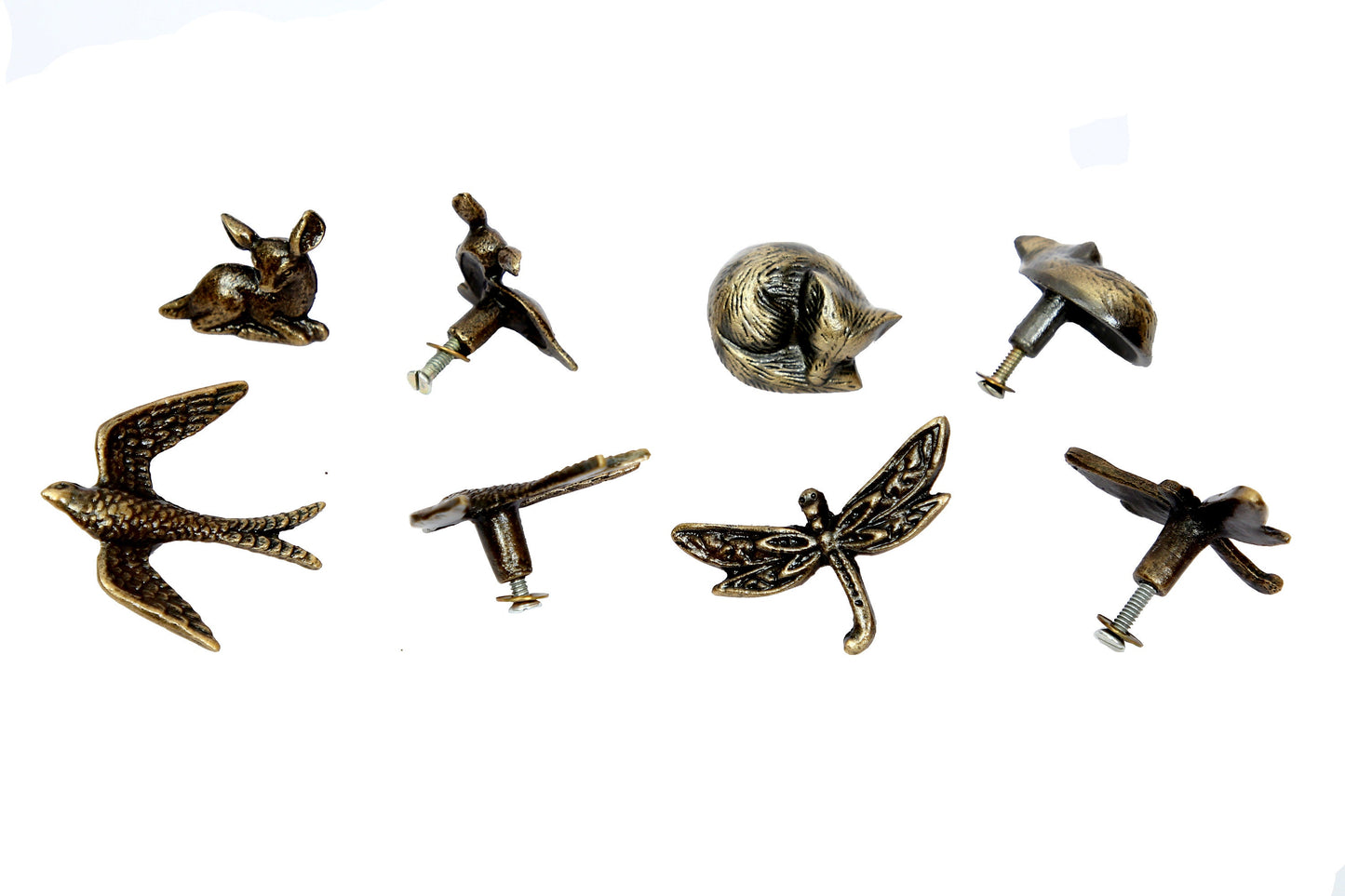 Cast Iron Animal Cabinet Knobs – Rustic Drawer Pulls (Set of 4)