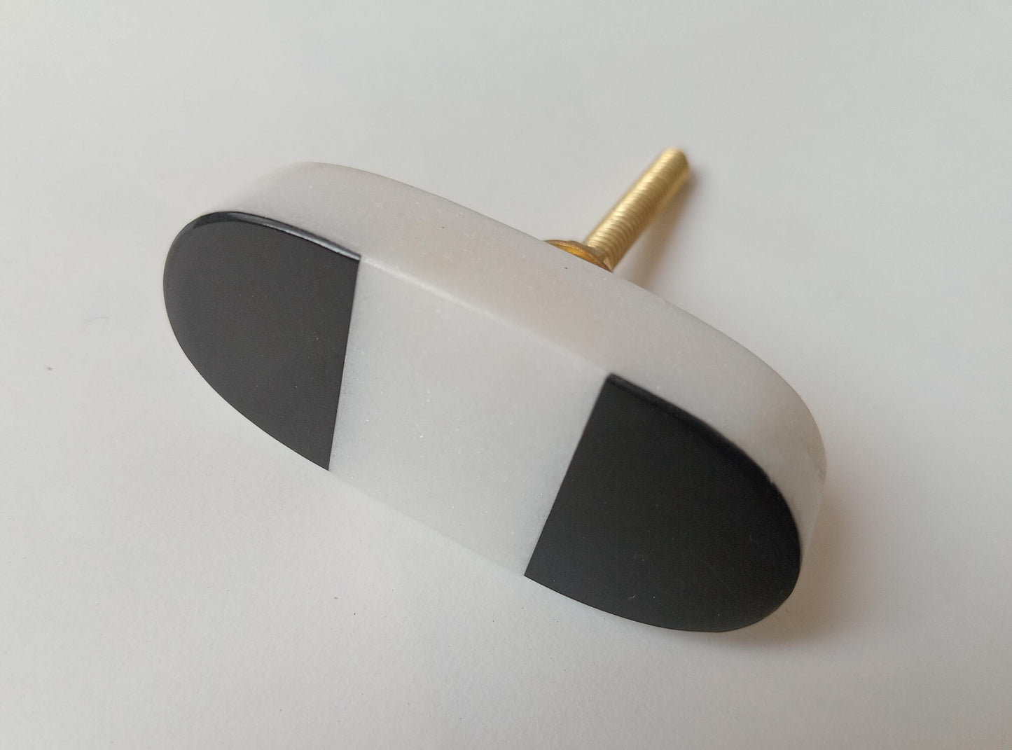 Black White Marble Knob, Cabinet Drawer Pull (Set of 4)