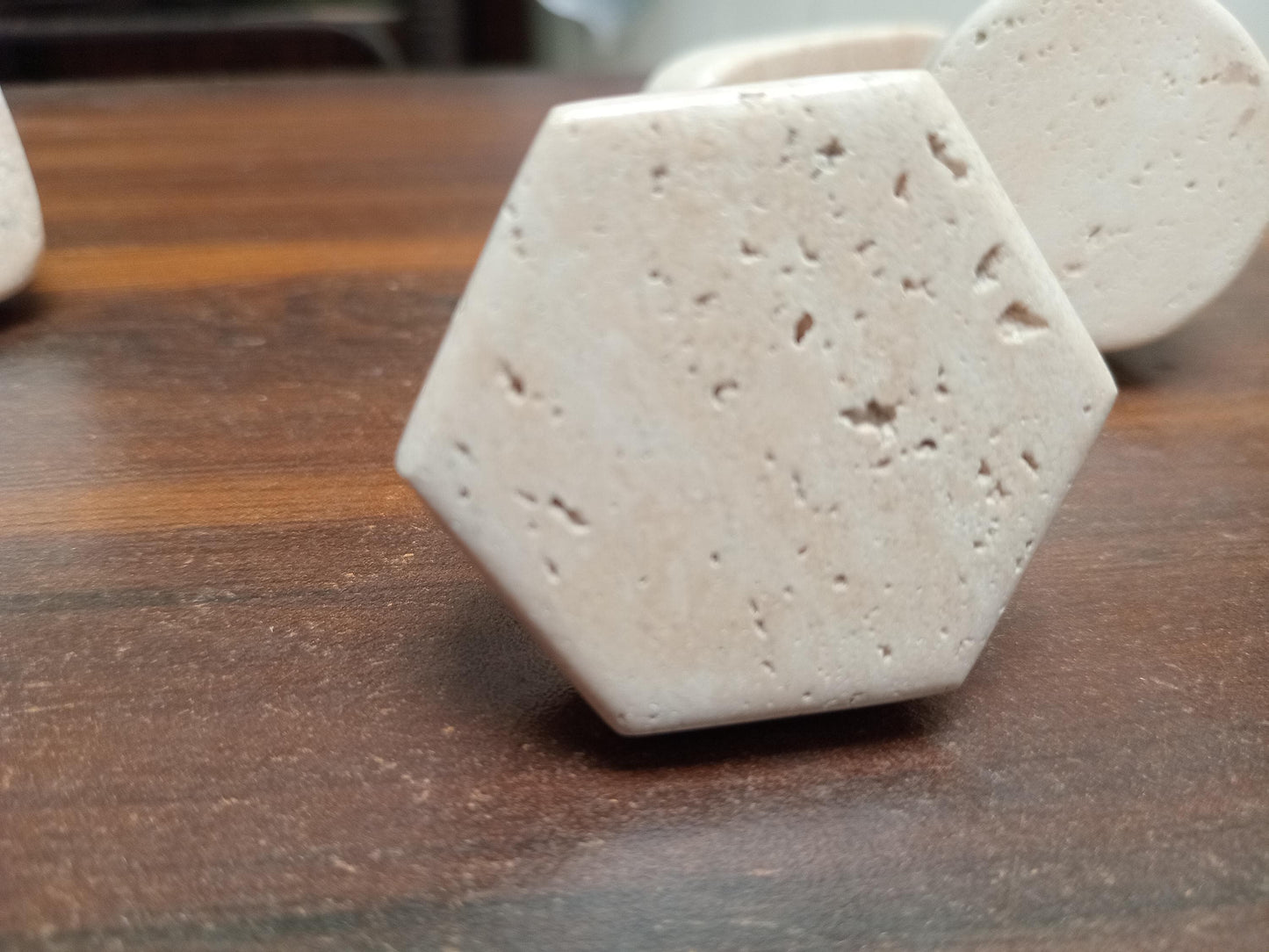 Travertine Stone Cabinet Knobs, Natural Beige Drawer Pulls