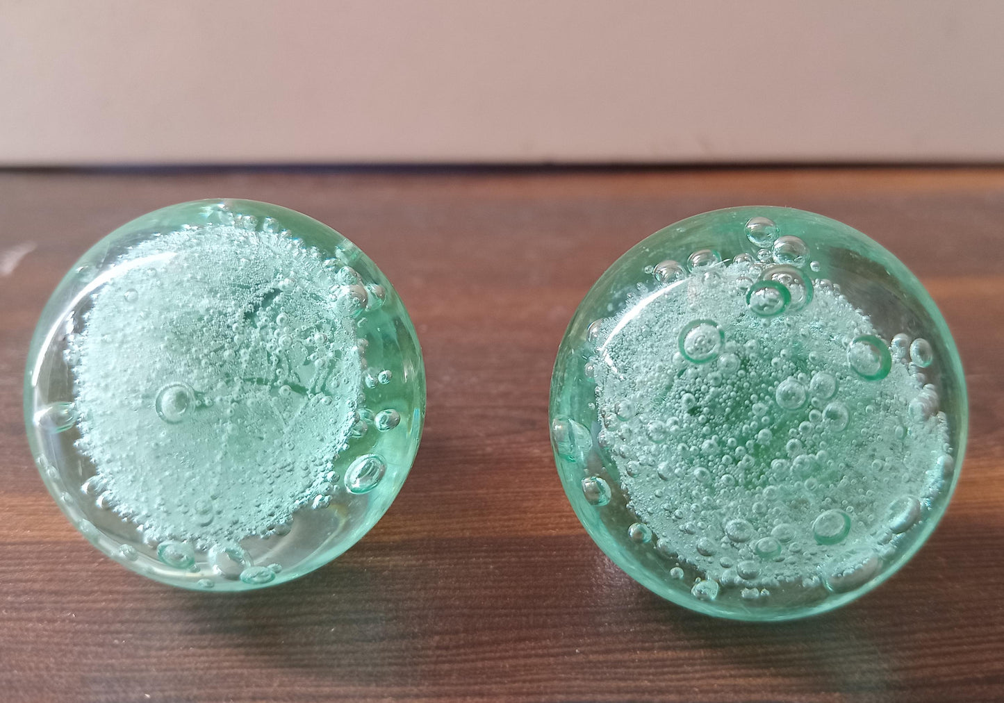 Light Green Glass Knobs – Cabinet Drawer Pulls for Dresser and Kitchen (set of 4)