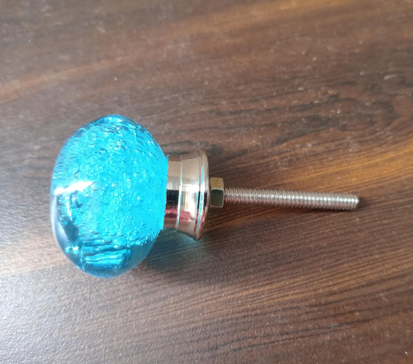 Dark Blue Glass Knobs – Cabinet Drawer Pulls for Dresser and Kitchen (Set of 4)