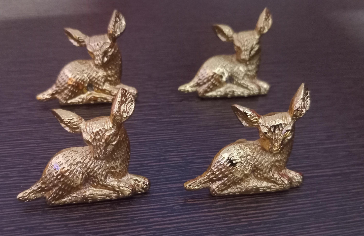 Fawn Brass Cabinet Knob, Animal Drawer Pull (Set of 4)