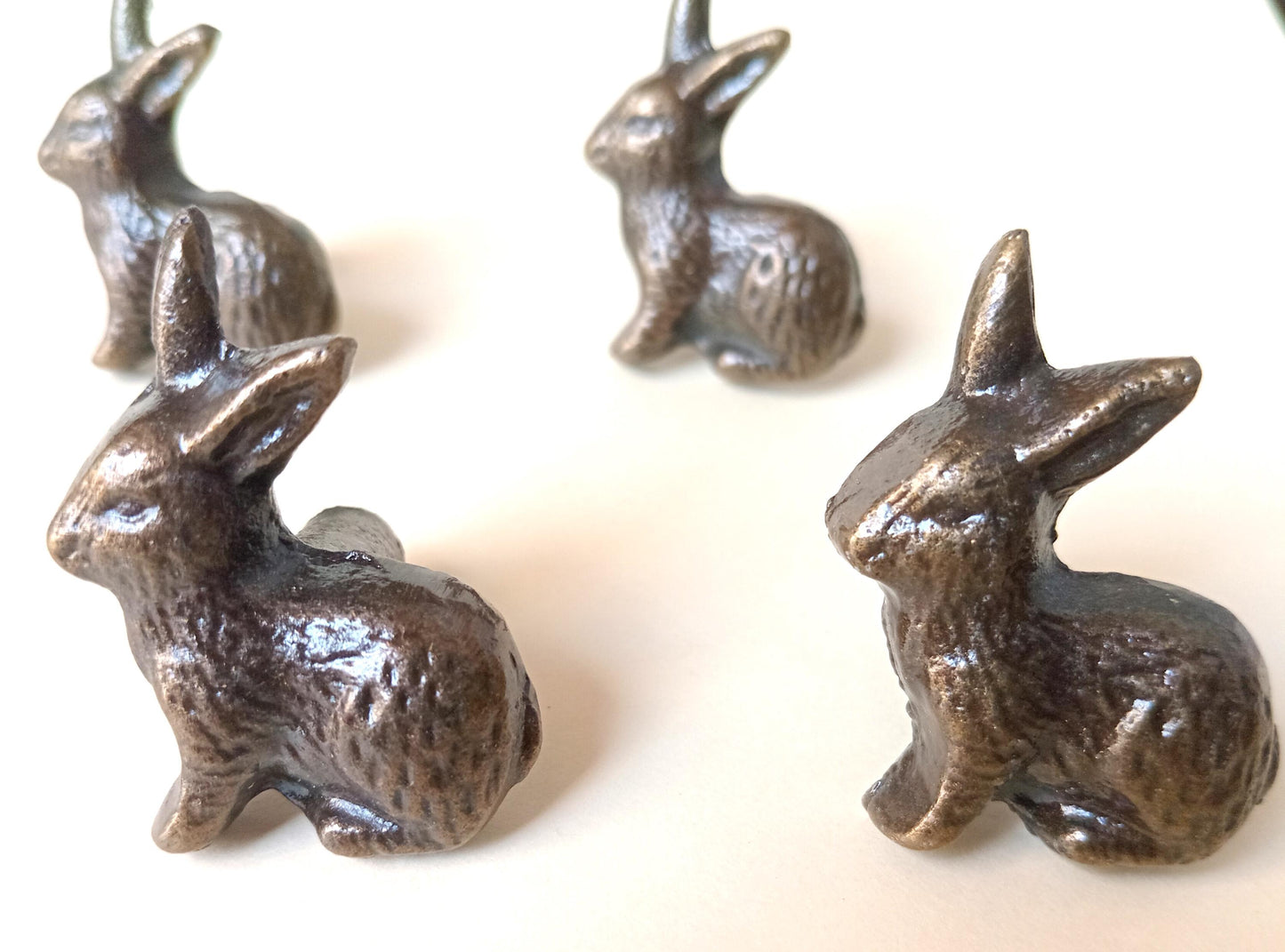 Rabbit Cabinet Knob Bunny Drawer Pull Animal Hardware Nursery Woodland Rustic Decor (Set of 4)