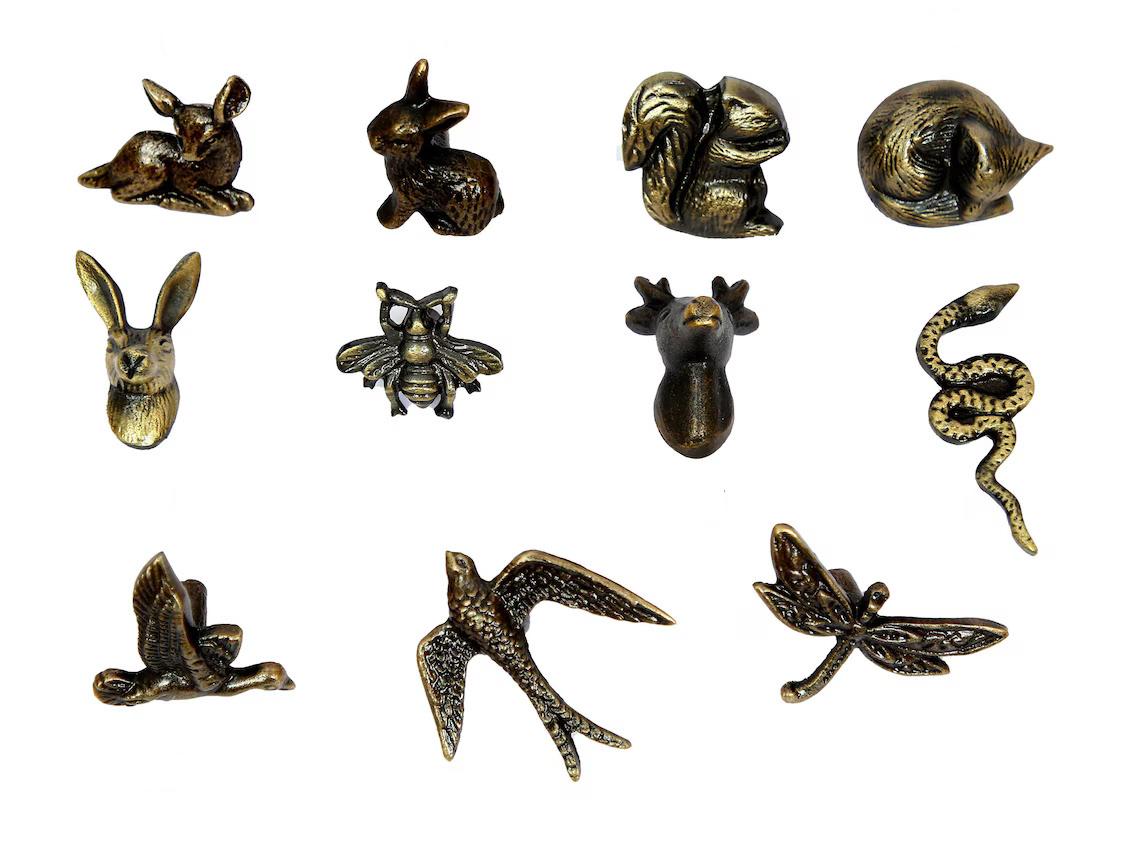 Cast Iron Animal Cabinet Knobs – Rustic Drawer Pulls (Set of 4)