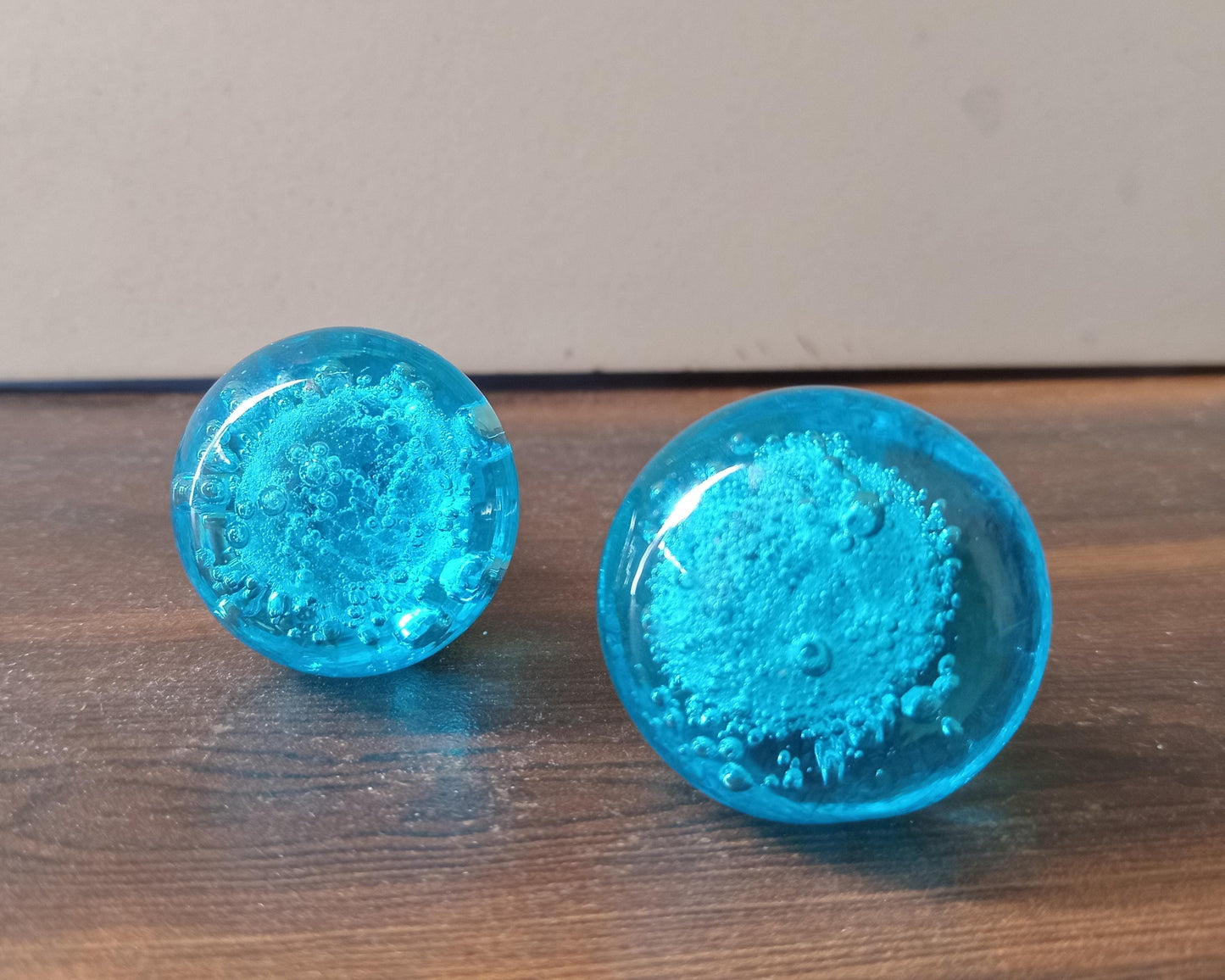 Dark Blue Glass Knobs – Cabinet Drawer Pulls for Dresser and Kitchen (Set of 4)