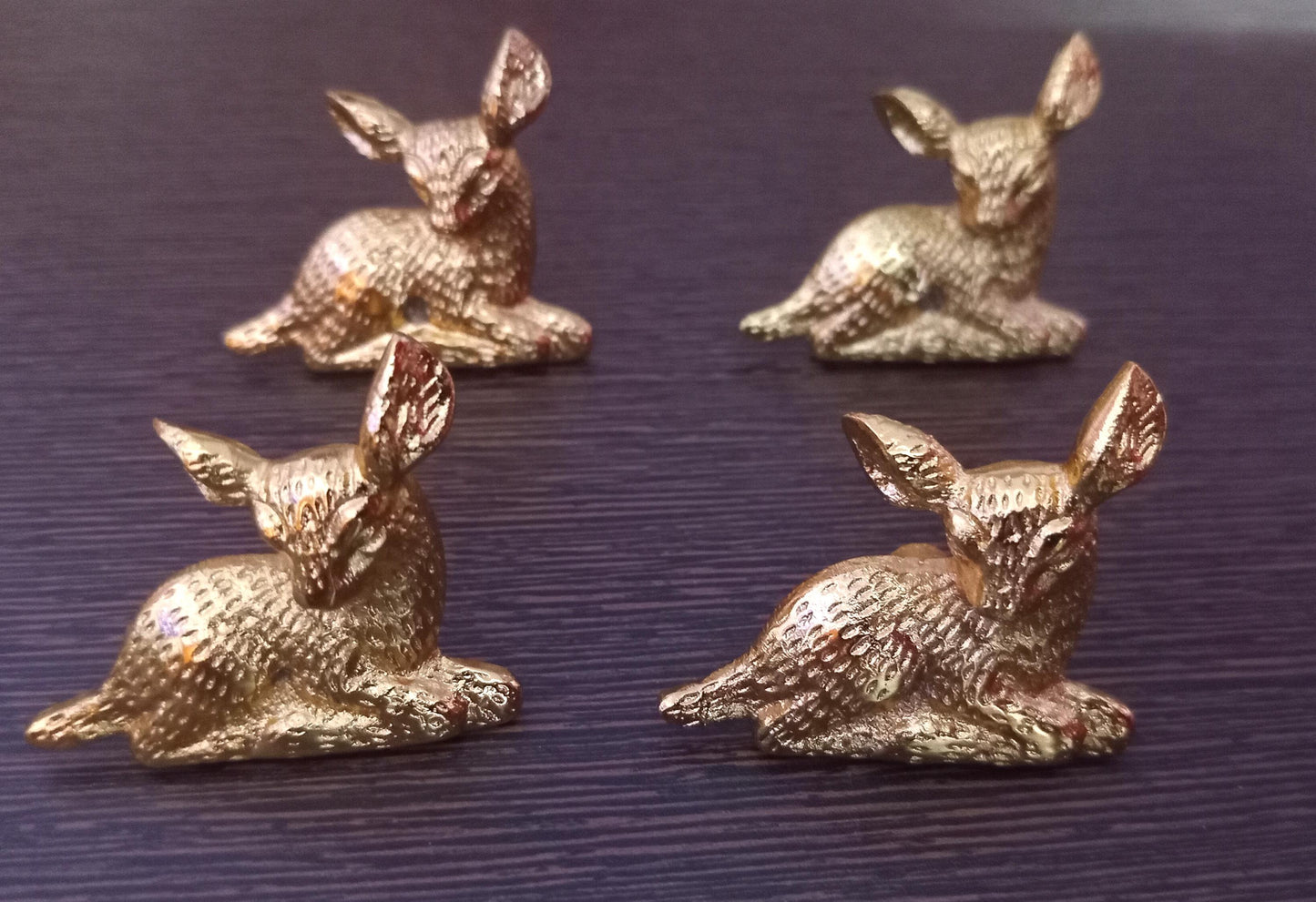 Fawn Brass Cabinet Knob, Animal Drawer Pull (Set of 4)