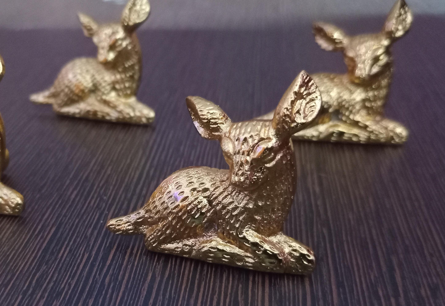 Fawn Brass Cabinet Knob, Animal Drawer Pull (Set of 4)