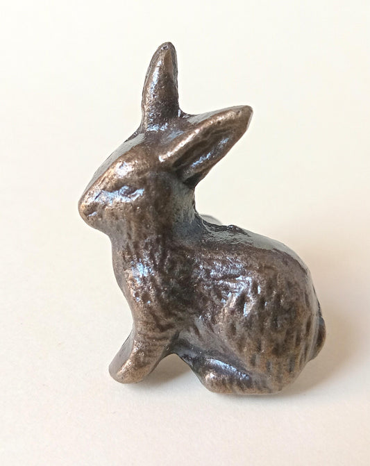 Rabbit Cabinet Knob Bunny Drawer Pull Animal Hardware Nursery Woodland Rustic Decor (Set of 4)