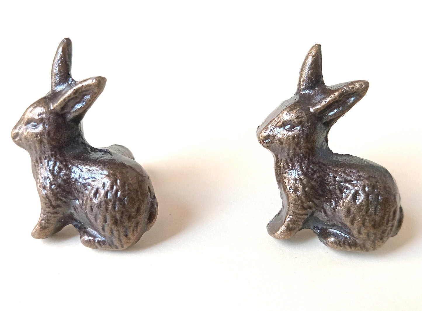 Rabbit Cabinet Knob Bunny Drawer Pull Animal Hardware Nursery Woodland Rustic Decor (Set of 4)