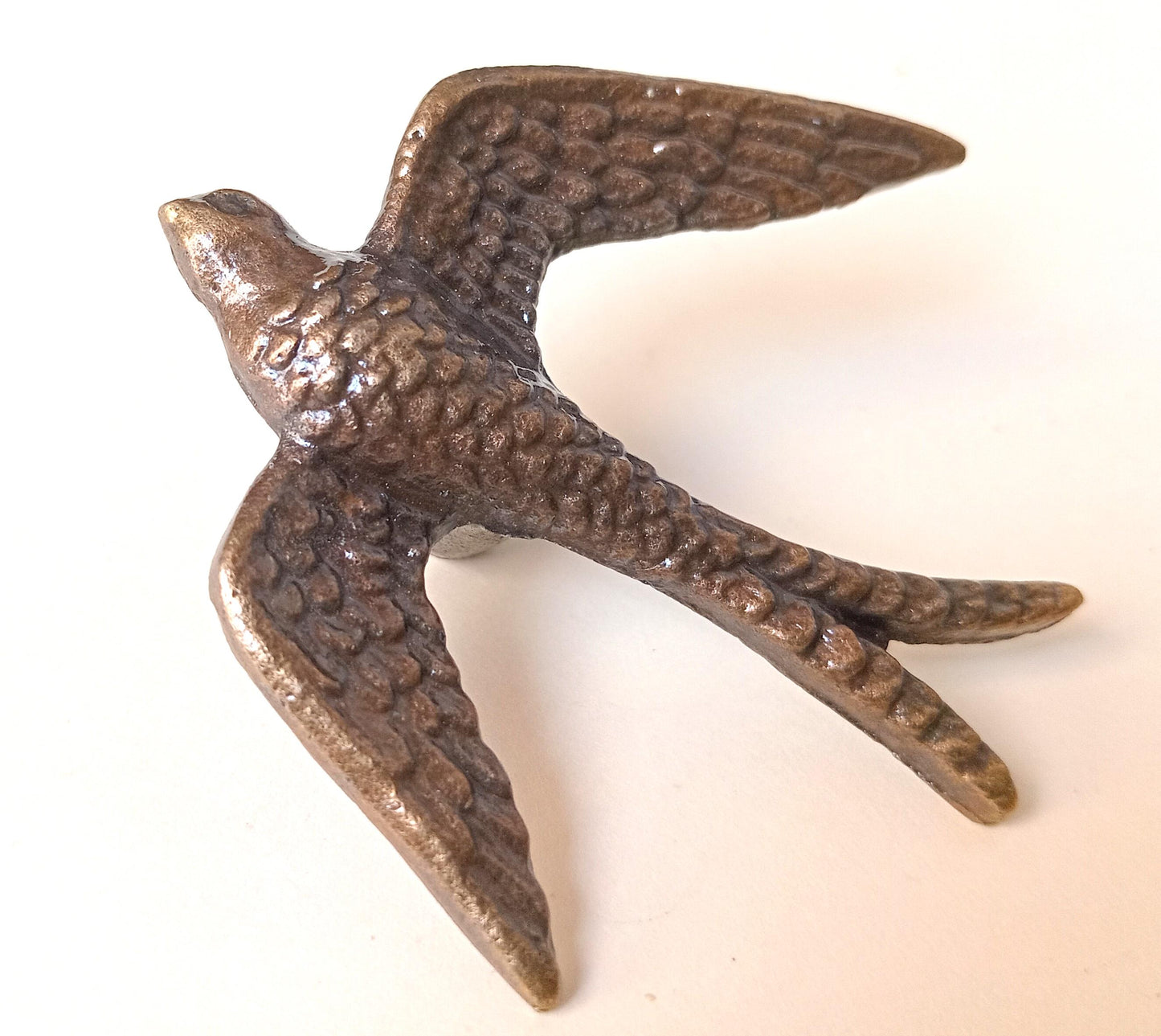 Black Kite Bird Cabinet Knob Antique Finish Bird Drawer Pull Nature Rustic Hardware (Set of 4)